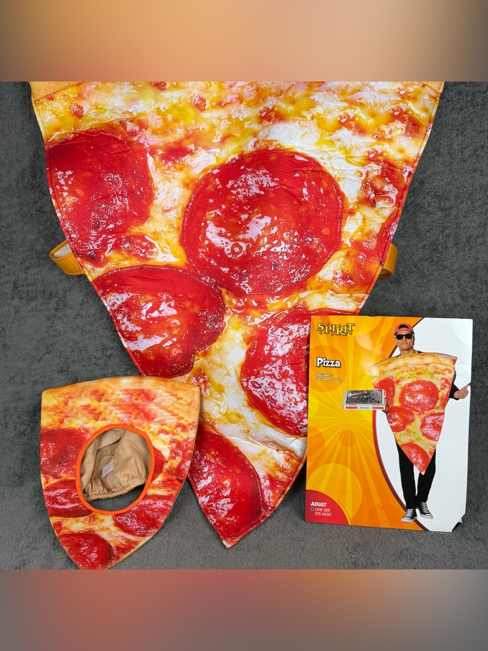 Spirit Halloween Pizza Slice Costume Adult One Size with Hat/Face Piece